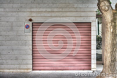 Garage shutter Stock Photo