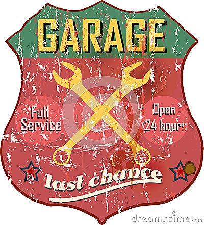 Garage sign Vector Illustration