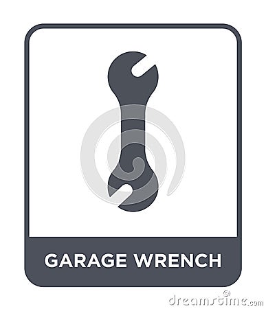 garage wrench icon in trendy design style. garage wrench icon isolated on white background. garage wrench vector icon simple and Vector Illustration