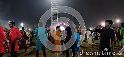 Garba and dandiya being played in gujarat Editorial Stock Photo