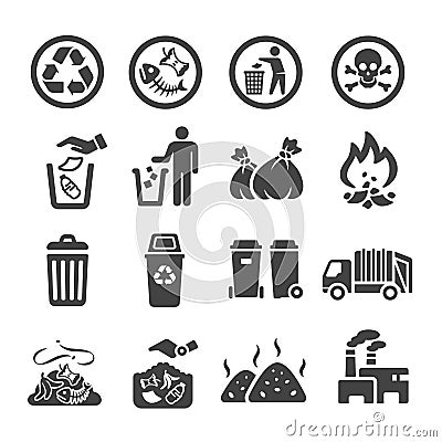 Garbag icon set Vector Illustration