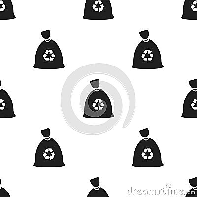 Garbage bag black icon. Illustration for web and mobile design. Vector Illustration