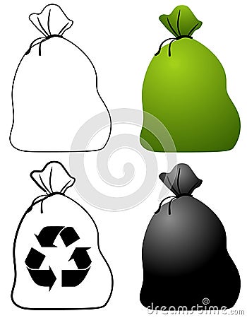 Garbage Bags Cartoon Illustration