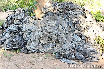 Garbage bags are many plastic bags Stock Photo