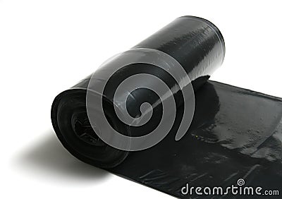 Garbage bags on a roll Stock Photo