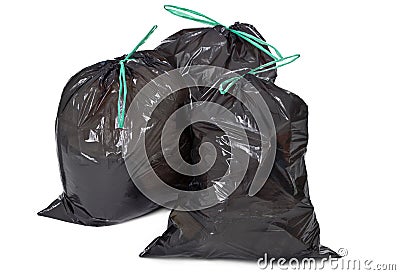 Garbage bags on white Stock Photo