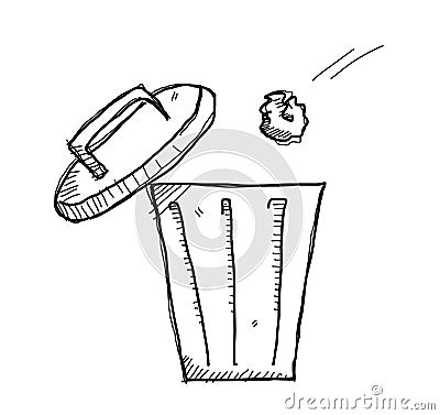 Garbage Bin Doodle Vector Illustration