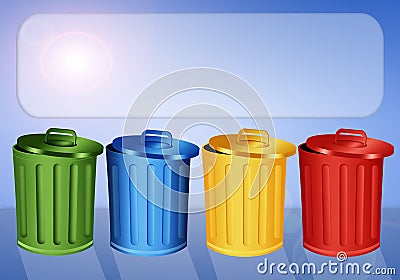 Garbage bins for recycling Stock Photo