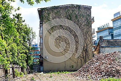 Garbage from buildings demolition in the new neighborhood Stock Photo