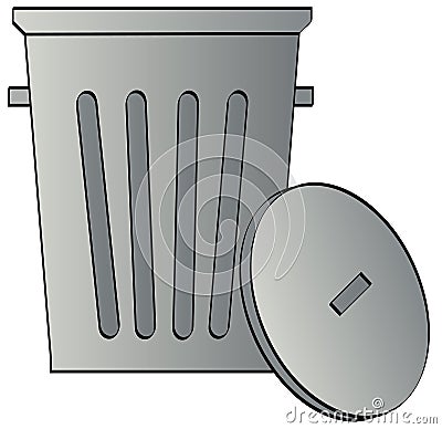 Garbage can with lid Vector Illustration