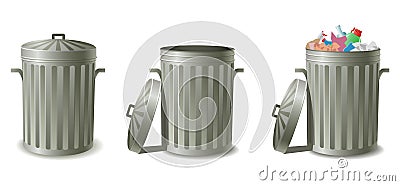 Garbage cans Vector Illustration