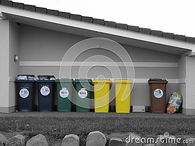 Garbage Cans Stock Photo