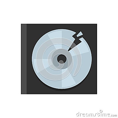 Garbage cd disk icon flat isolated vector Vector Illustration