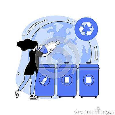 Garbage collection and sorting abstract concept vector illustration. Cartoon Illustration