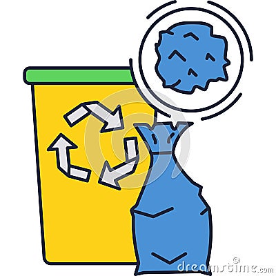 Garbage disposal icon waste recycle vector logo Vector Illustration