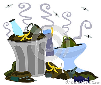 Garbage dump Cartoon Illustration