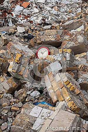 Garbage dump. Broken clock in the garbage Stock Photo