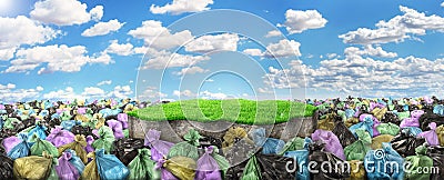A garbage dump with a piece of ground on a Stock Photo