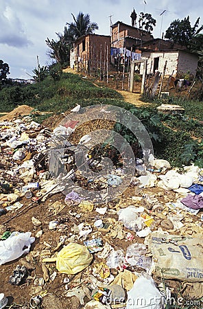 Garbage in favela, Brazil. Editorial Stock Photo