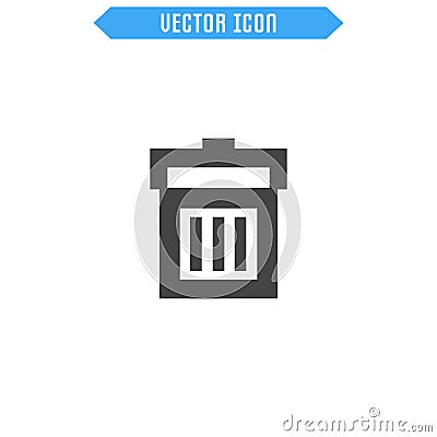 Garbage icon flat .Trash backet icon. Vector sign symbol. Vector Illustration