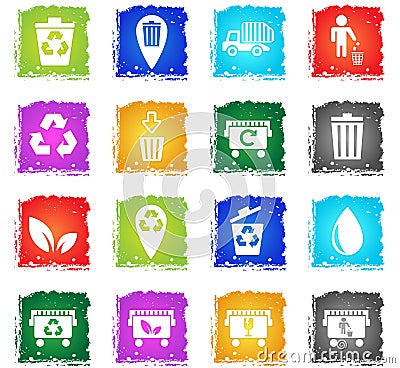 Garbage icon set Vector Illustration