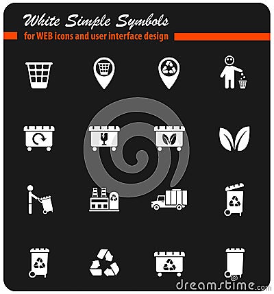 Garbage icon set Vector Illustration