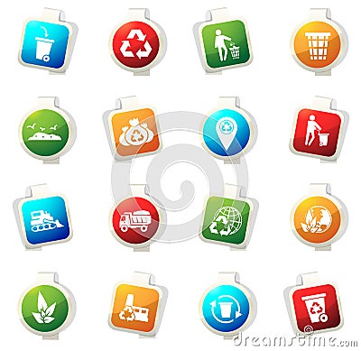 Garbage Icons set Vector Illustration