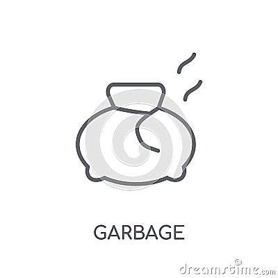 Garbage linear icon. Modern outline Garbage logo concept on whit Vector Illustration