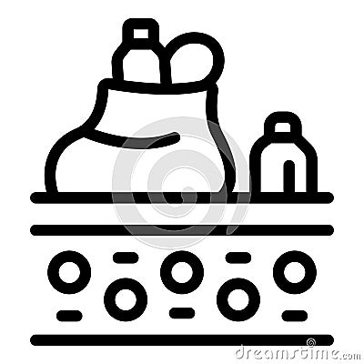 Garbage microplastics pollution icon outline vector. Ground water Vector Illustration