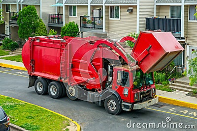 garbage pickup truck Stock Photo