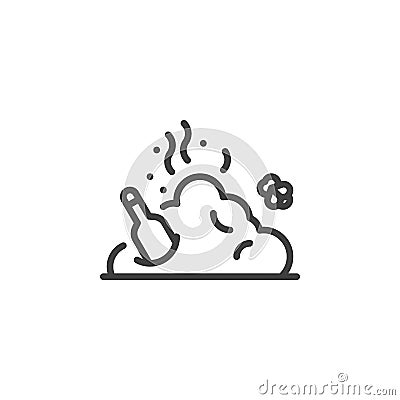 Garbage pile, rubbish line icon Cartoon Illustration