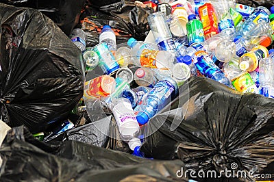 Garbage Plastic bottles Editorial Stock Photo