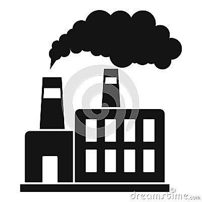 Garbage recycling factory icon, simple style Vector Illustration