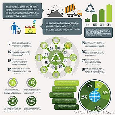 Garbage recycling infographic Vector Illustration