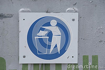 Garbage sign for waste disposal Stock Photo