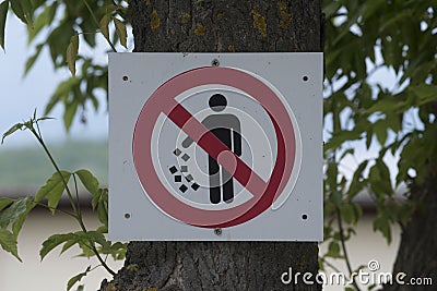 Garbage sign for waste disposal Stock Photo