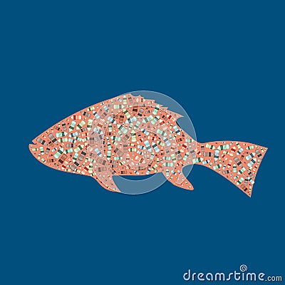 Garbage In The Silhouette Of A Fish Vector Illustration