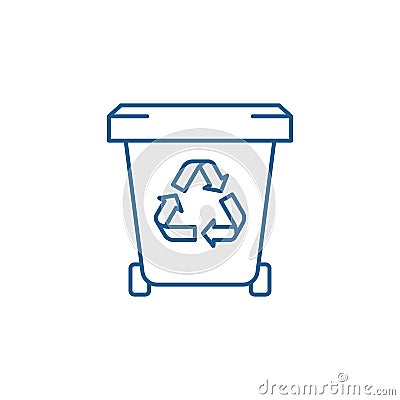 Garbage storage line icon concept. Garbage storage flat vector symbol, sign, outline illustration. Vector Illustration