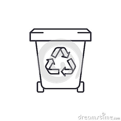 Garbage storage line icon concept. Garbage storage vector linear illustration, symbol, sign Vector Illustration
