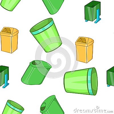 Garbage storage pattern, cartoon style Vector Illustration