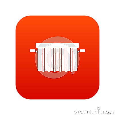 Garbage tank icon digital red Vector Illustration