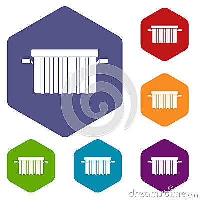 Garbage tank icons set hexagon Vector Illustration