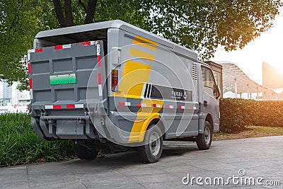 Garbage truck of collecting residual waste separately Editorial Stock Photo