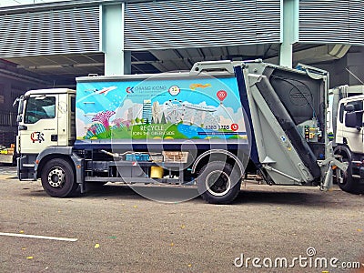 Garbage truck Editorial Stock Photo