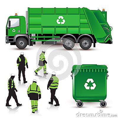 Garbage truck Vector Illustration