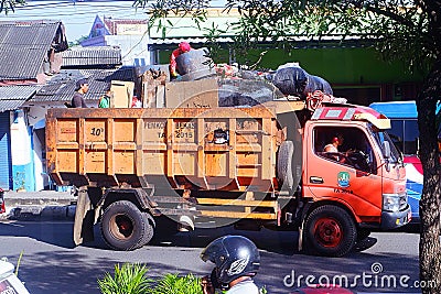Garbage truck Editorial Stock Photo