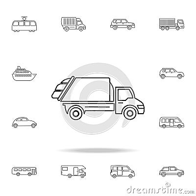 garbage truck icon. Detailed set of transport outline icons. Premium quality graphic design icon. One of the collection icons for Stock Photo