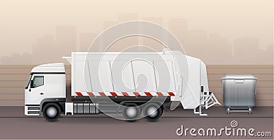 Garbage Truck Illustration Vector Illustration