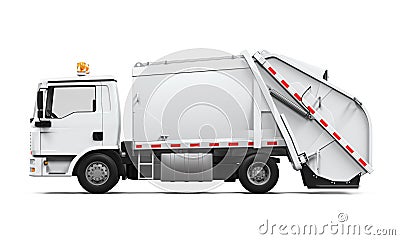 Garbage Truck Isolated Stock Photo