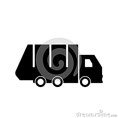 Garbage truck silhouette icon Vector Illustration